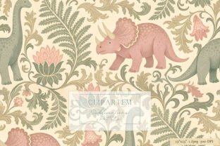 Vintage William Morris Dinosaur Pattern Graphic by clipArtem · Creative ...