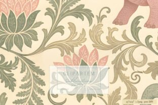 Vintage William Morris Dinosaur Pattern Graphic by clipArtem · Creative ...