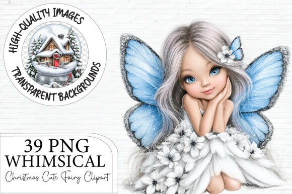 Whimsical Christmas Fairy Clipart Bundle