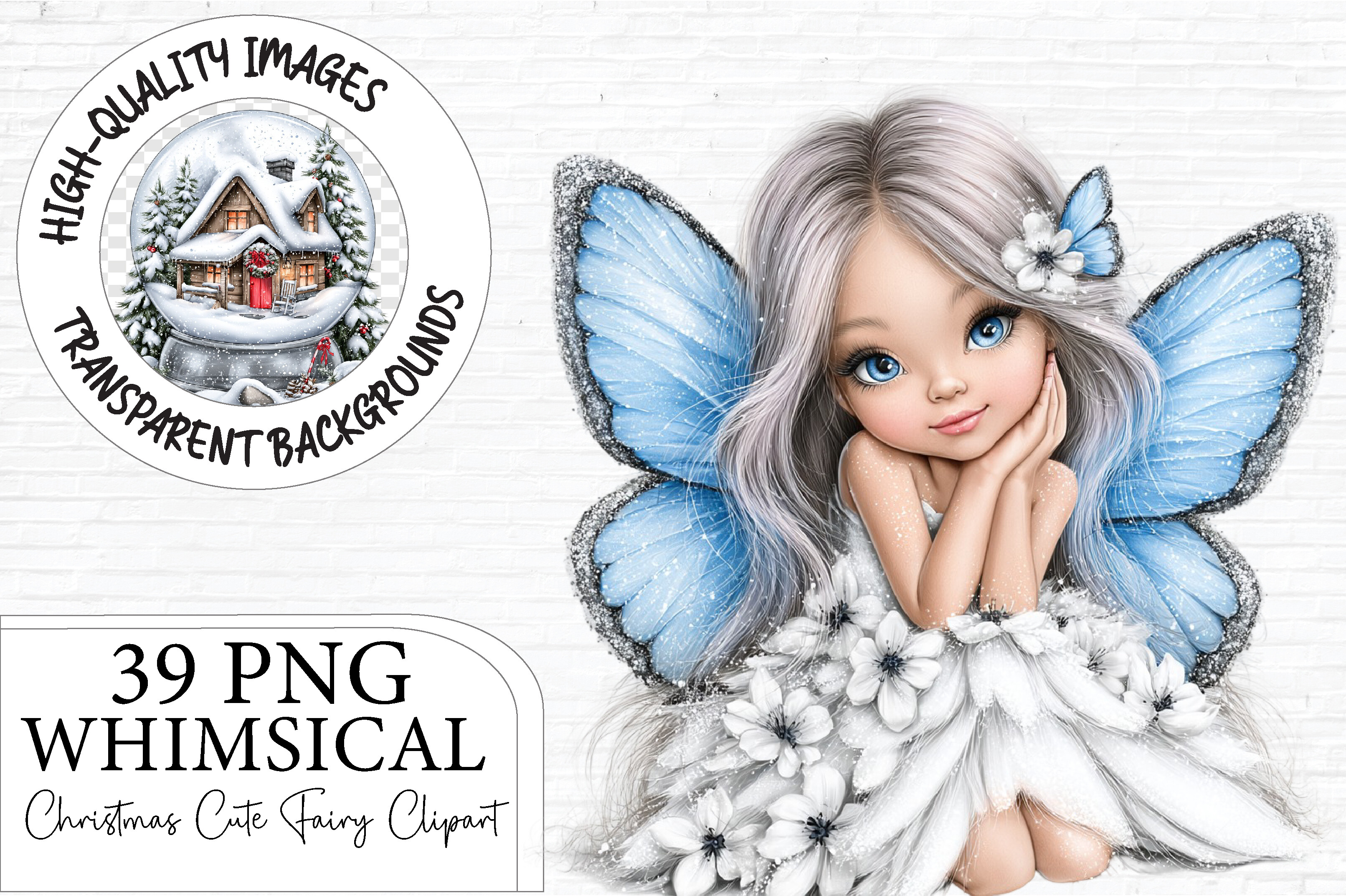 Whimsical Christmas Fairy Clipart Bundle