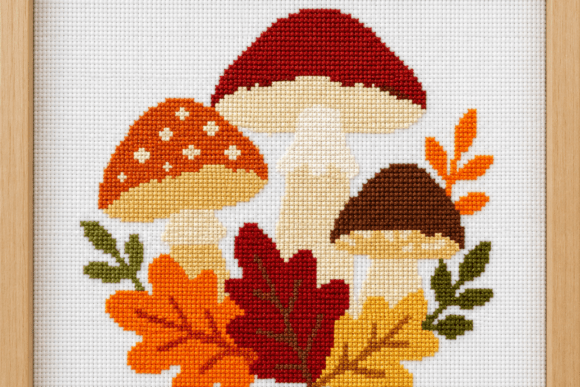 Autumn Mushroom Cross Stitch