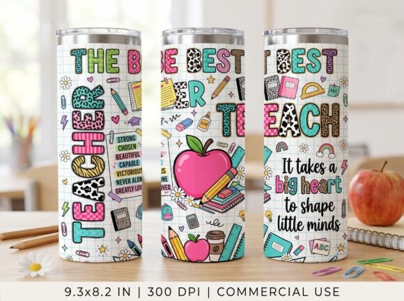 Best Teacher Tumbler Wrap PNG