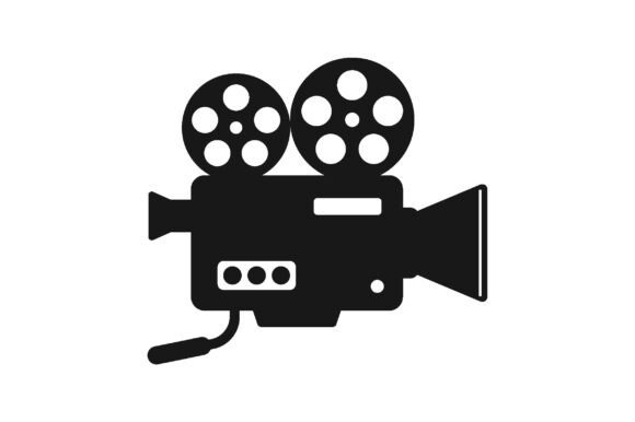 Black Film Camera Silhouette Logo