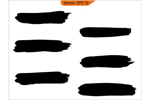 Black Vector Brush Stroke Set