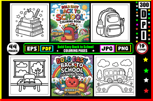 Bold Easy Back to School Coloring Pages