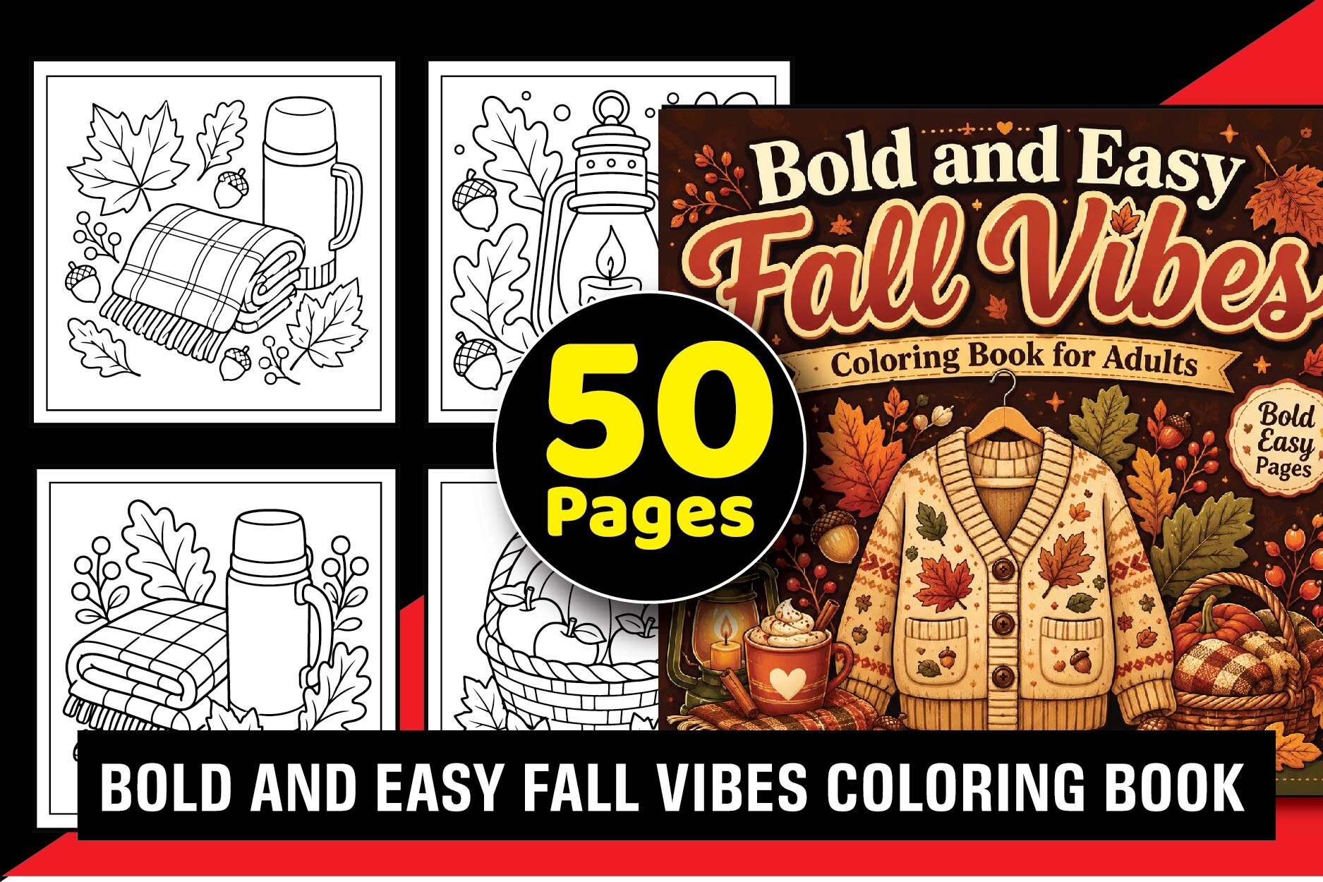 Bold & Easy Fall Vibes Coloring Book