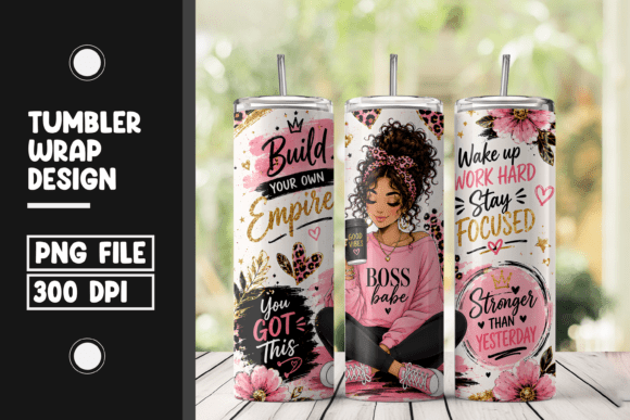 Boss Babe Tumbler Wrap Sublimation PNG