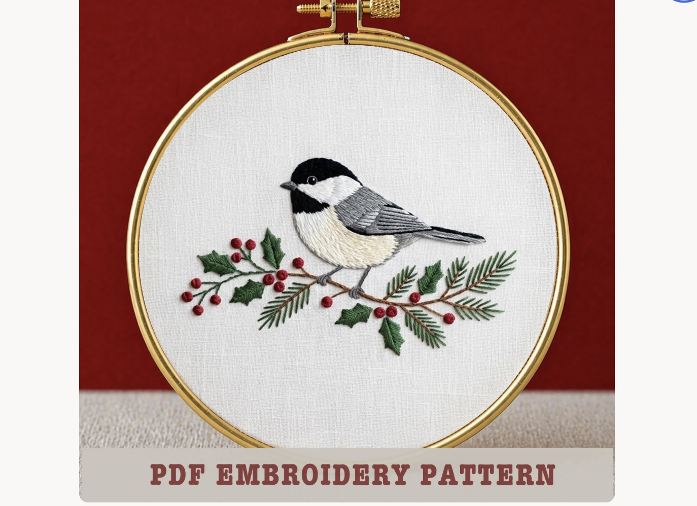 Christmas Chickadee Bird Pattern