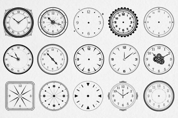 Clock Face SVG Bundle