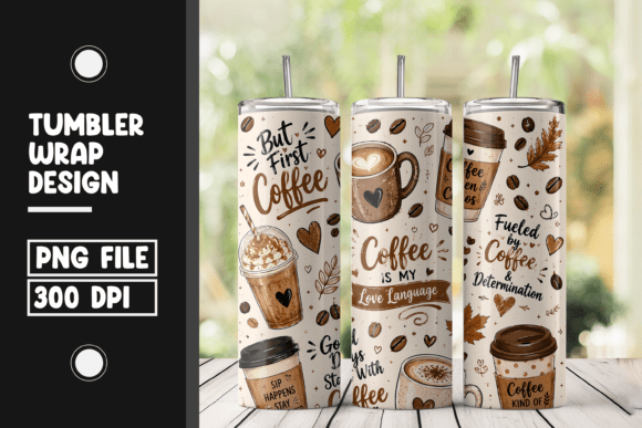 Coffee Lover Tumbler Wrap PNG