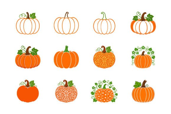 Colorful Autumn Pumpkin SVG Bundle