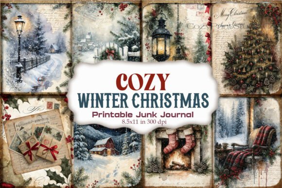 Cozy Winter Christmas Junk Journal Pages