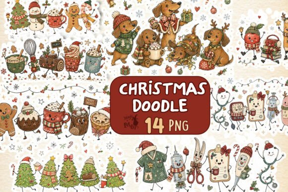 Cute Christmas Doodle Bundle