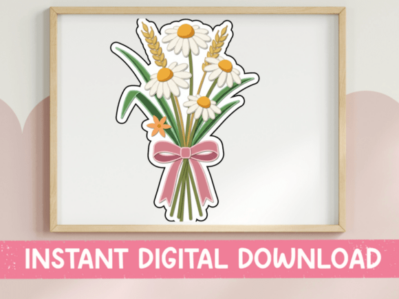 Daisy Wheat Bouquet Farmhouse Art