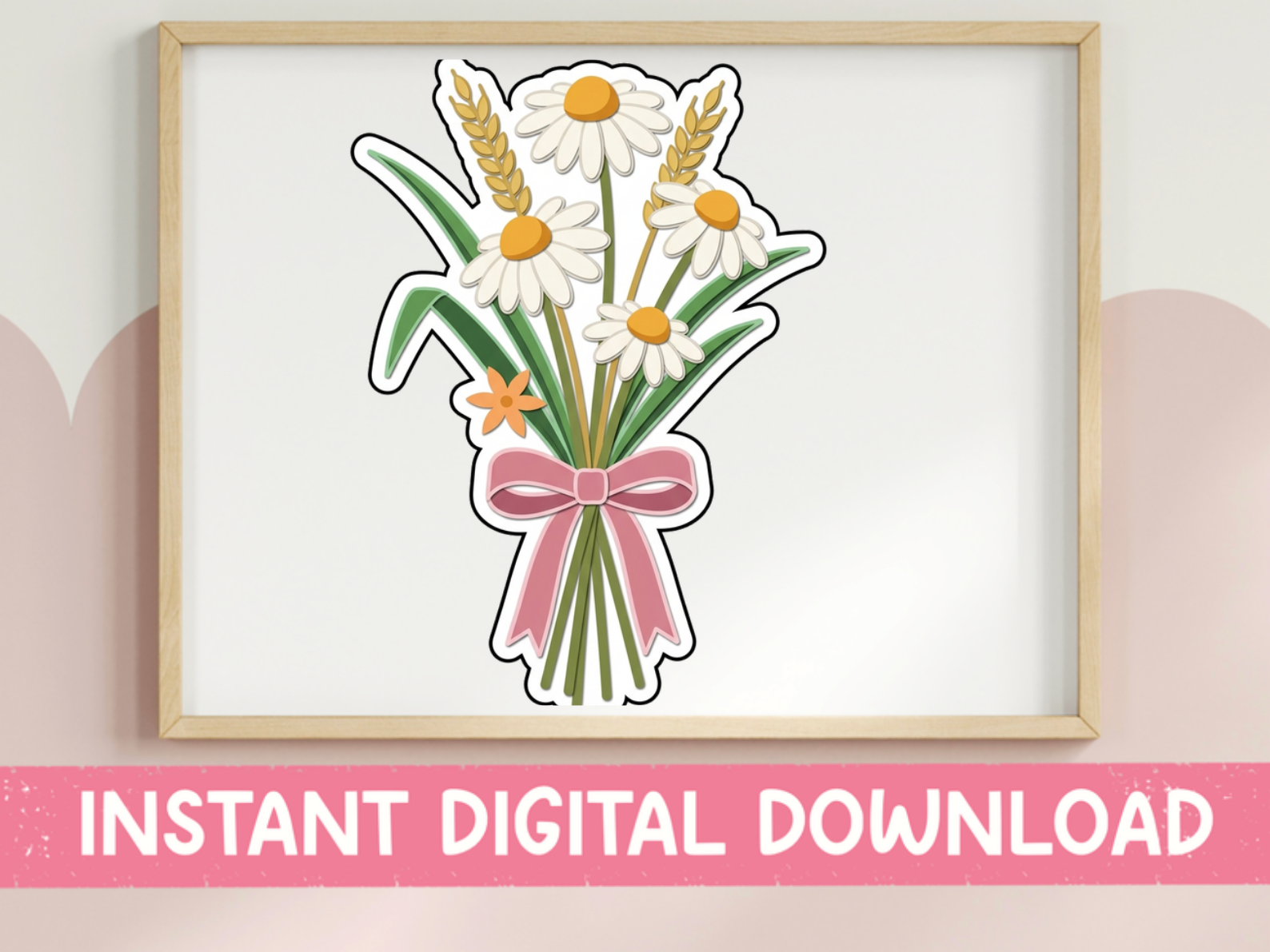 Daisy Wheat Bouquet Farmhouse Art