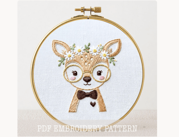 Deer Hand Embroidery Template