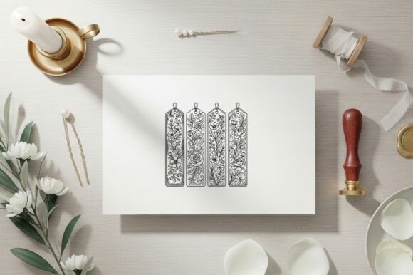 Floral Bookmark Coloring Page Designs
