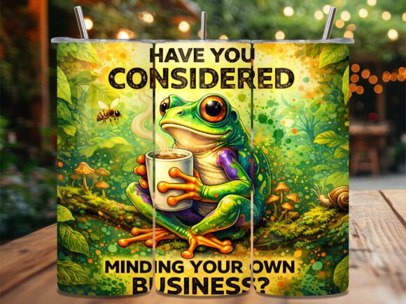 Funny Frog Coffee Quote Tumbler Wrap