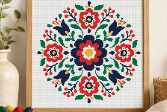 Geometric Floral Medallion