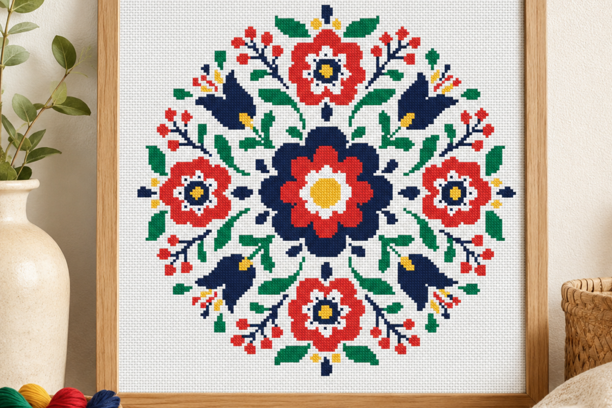 Geometric Floral Medallion