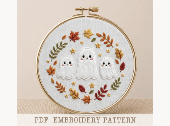 Ghost Hand Embroidery Pattern
