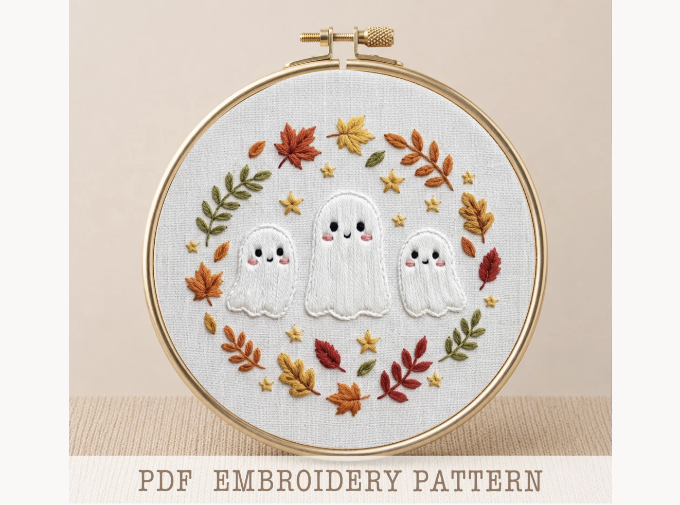 Ghost Hand Embroidery Pattern
