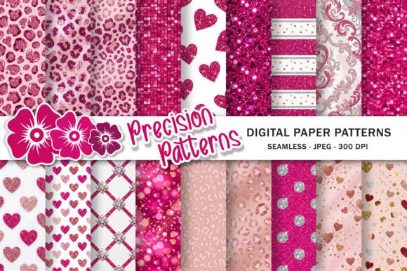 Glitter Pink Valentine Digital Paper