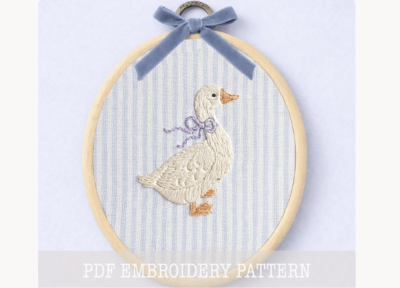Goose Embroidery Template PDF Pattern