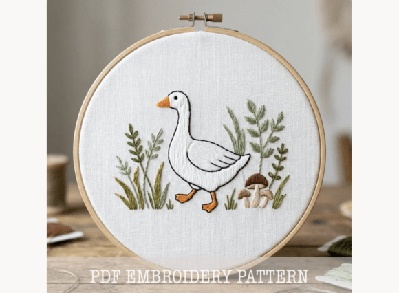 Goose Hand Embroidery Pattern,