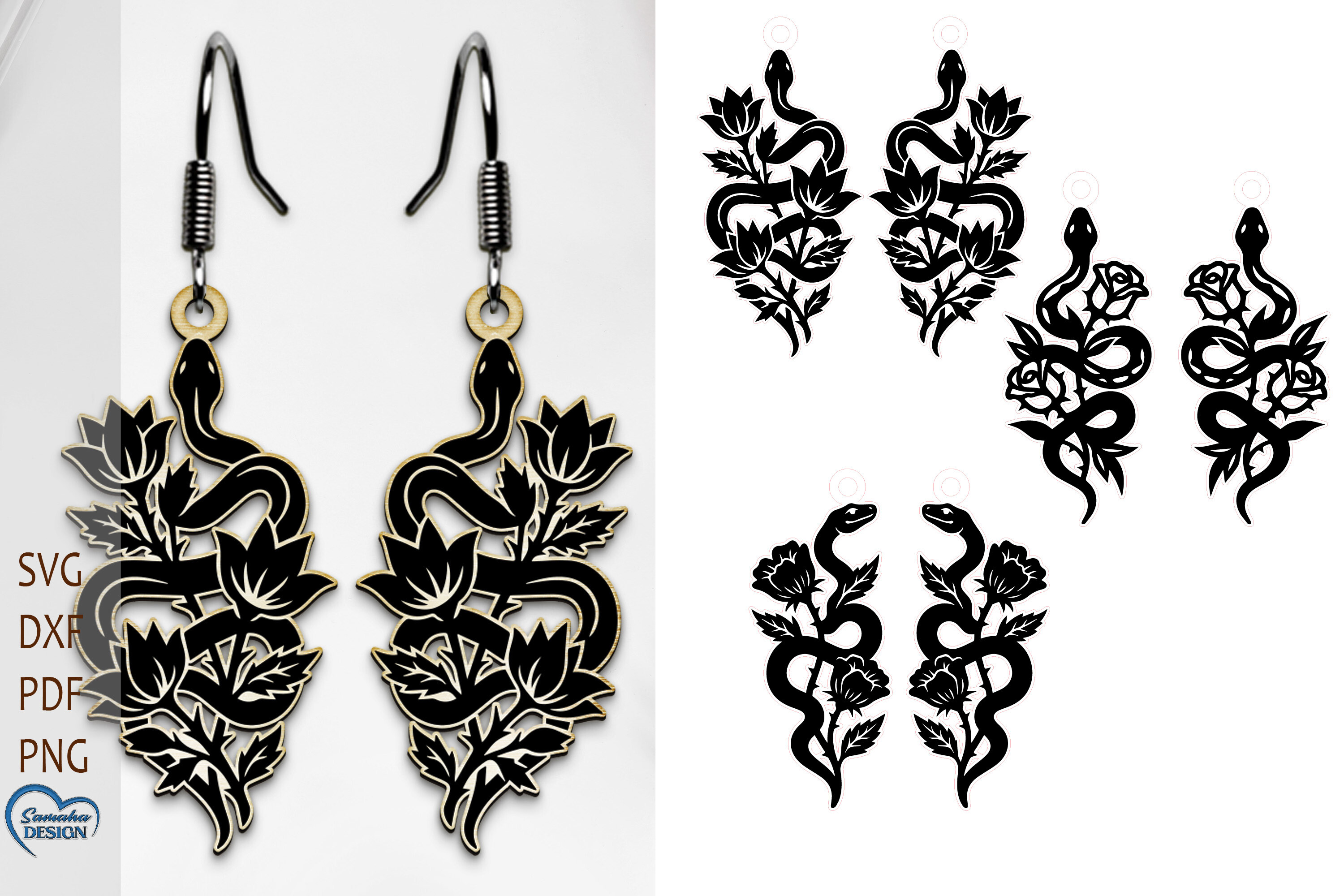 Halloween Snake Earrings Laser Cut