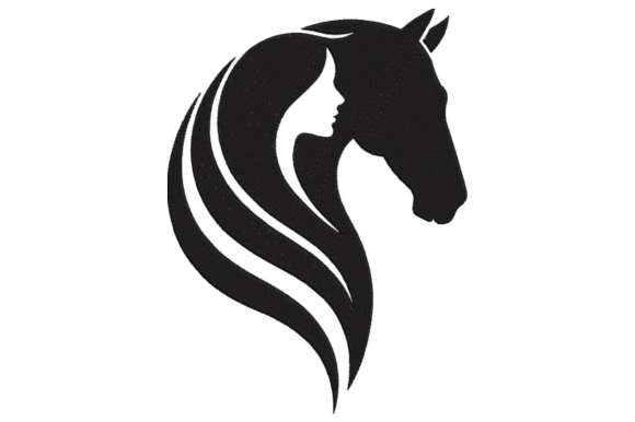 Horse and Girl Embroidery Design