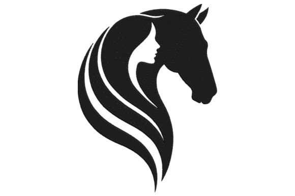 Horse and Girl Embroidery Design