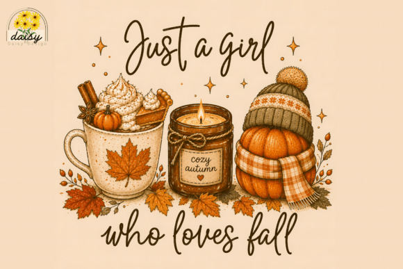 Just a Girl Who Loves Fall Png Graphic Illustrations By Daisy Design
