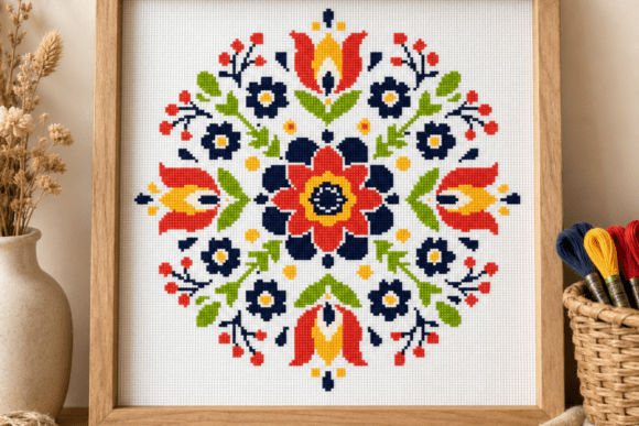 Modern Folk Flower Rosette
