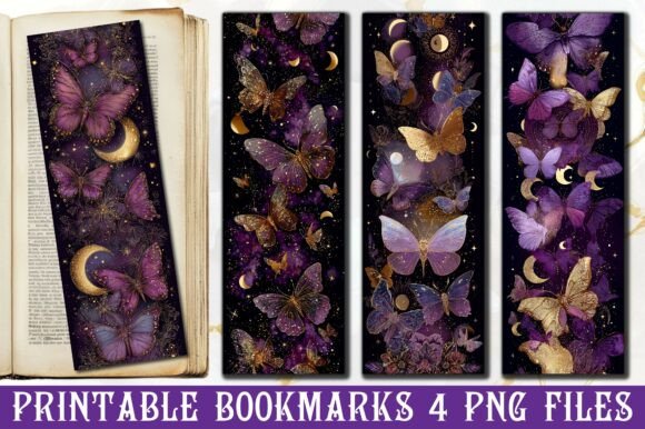 Moon Gold Celestial Butterfly Bookmark