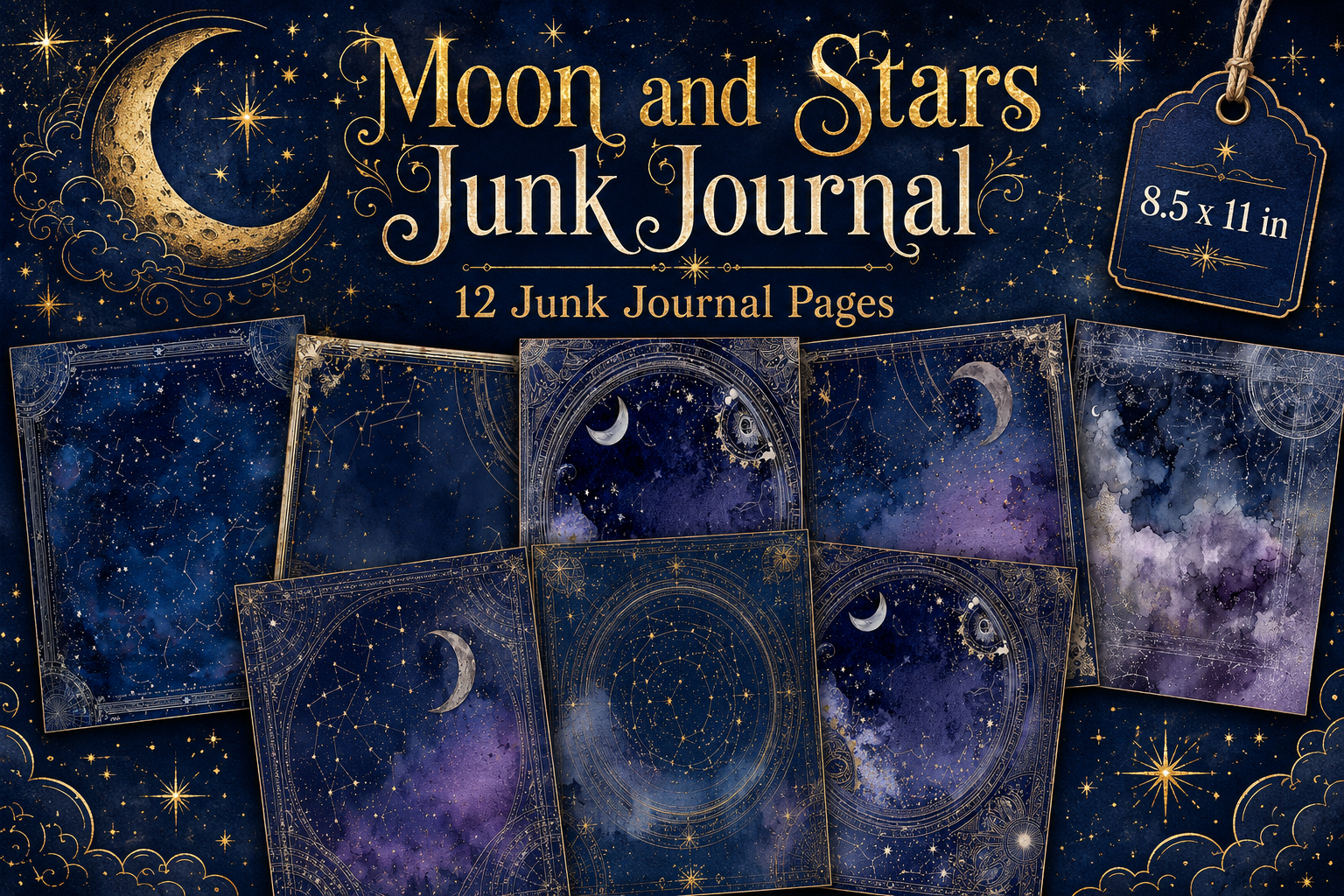 Moon and Stars Junk Journal