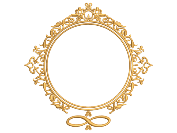 Ornate Baroque Oval Monogram Frame