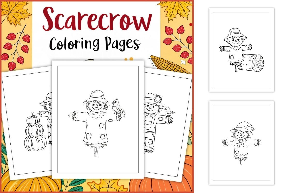 Scarecrow Coloring Pages for Kids