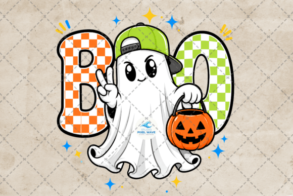 Spooky BOO Kids Boys Halloween Ghost Png