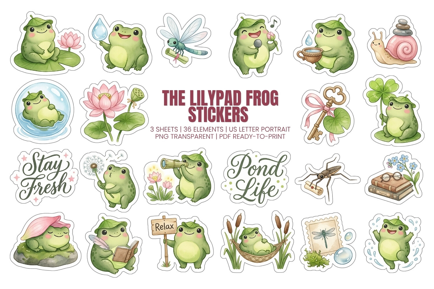 The Lilypad Frog Stickers