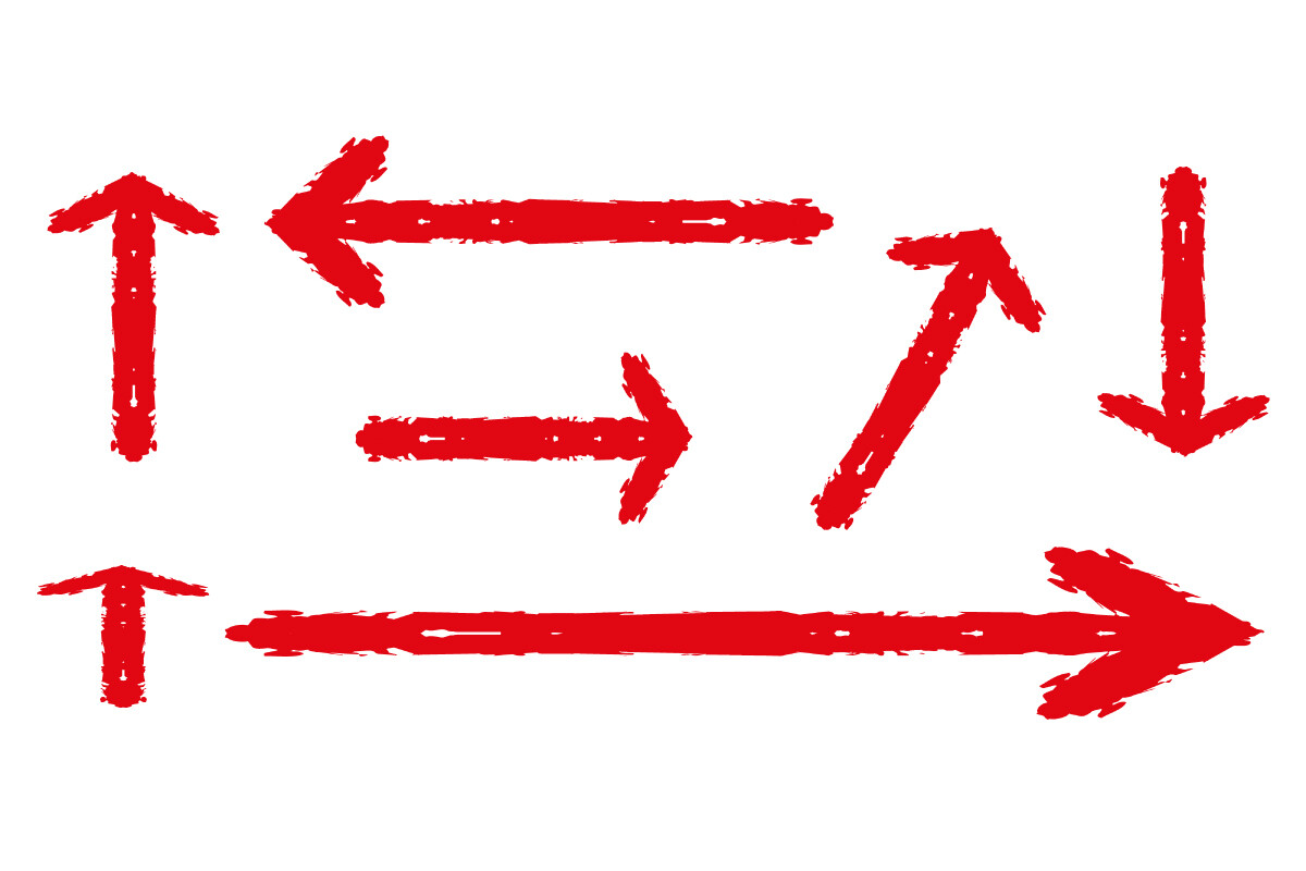 Thick Brush Stroke Red Arrows Collection