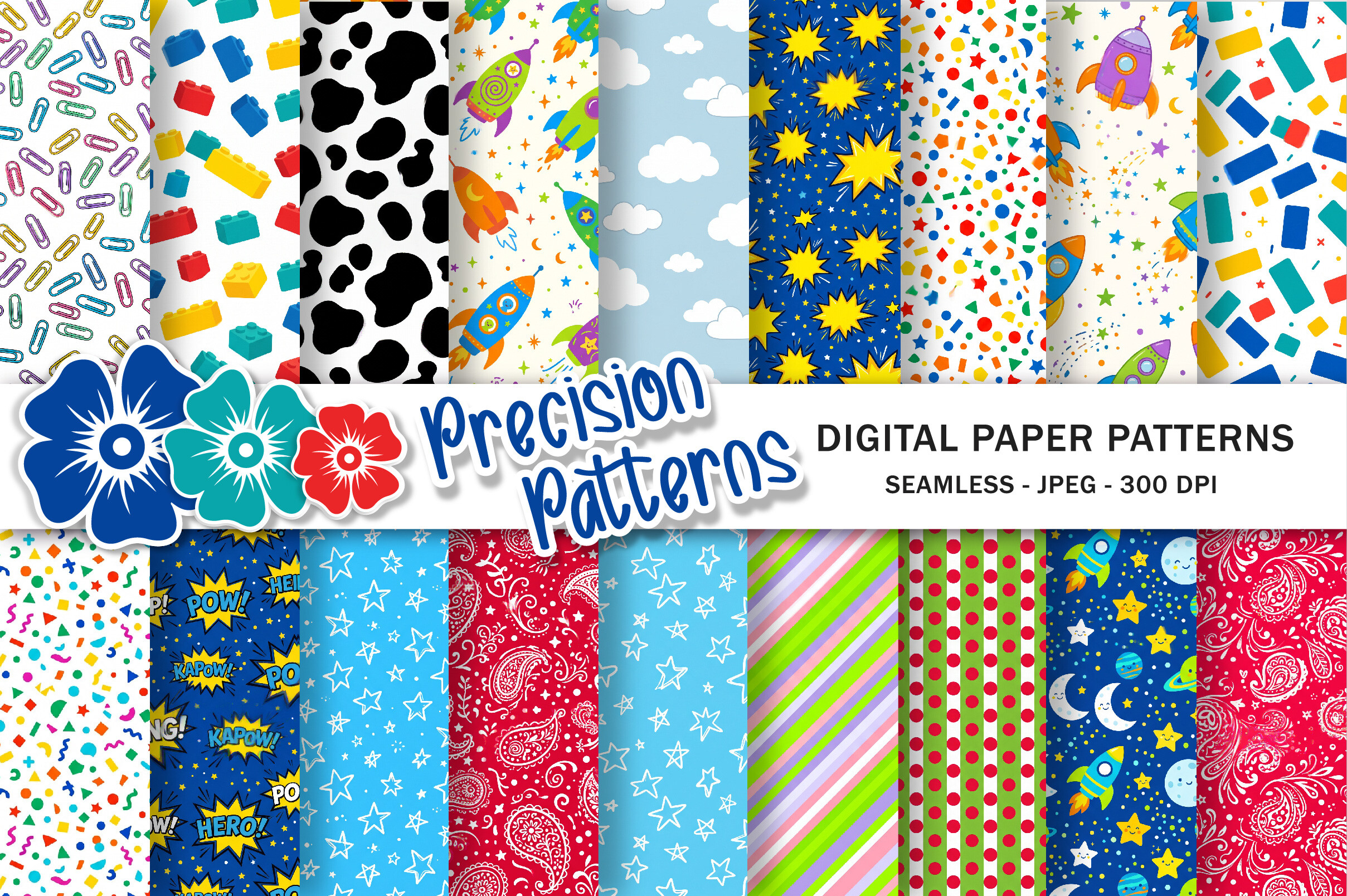 Toy Seamless Patterns, Scrapbook Papers