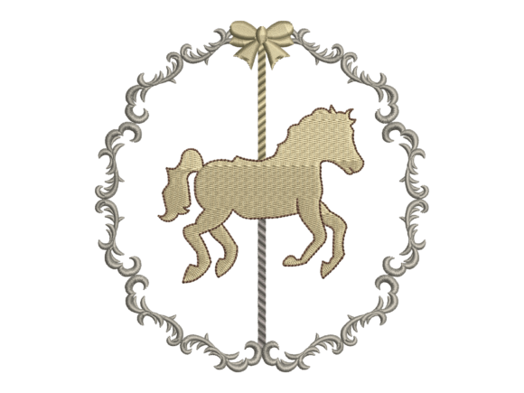 Vintage Carousel Horse Ornate Frame
