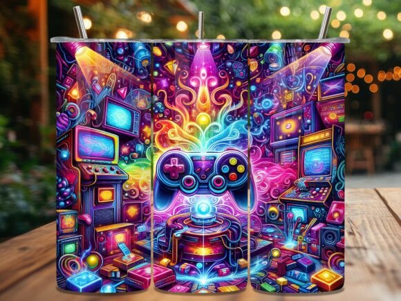 Vintage Retro Arcade Gamer Tumbler Wrap