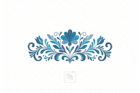 Blue Floral Border
