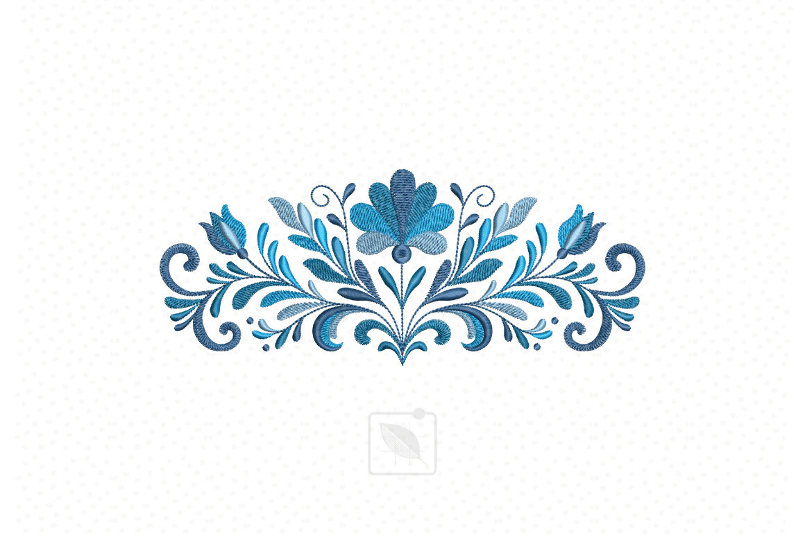 Blue Floral Border