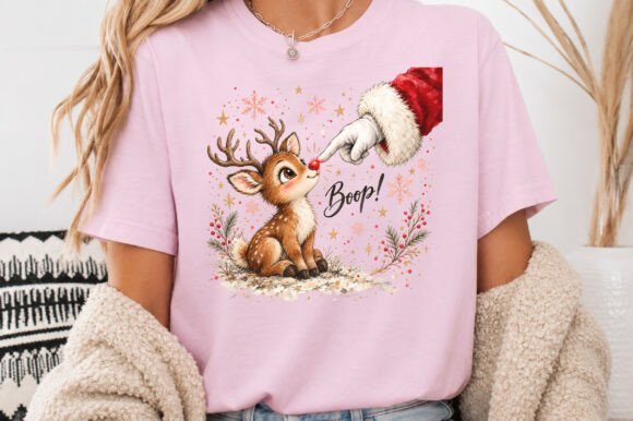 Boop Cute Reindeer Santa Hand PNG | Instant Download Digital Art - Image 3