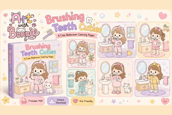 Brushing Teeth Coloring Pages for Kids