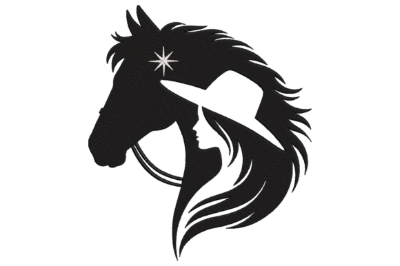 Cowgirl Horse Embroidery Design