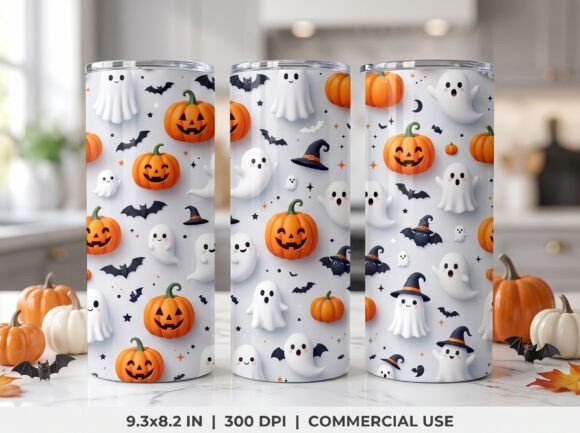 Cute Halloween Tumbler Wrap PNG